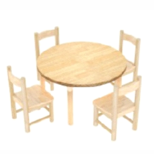 round wooden table (without chairs)